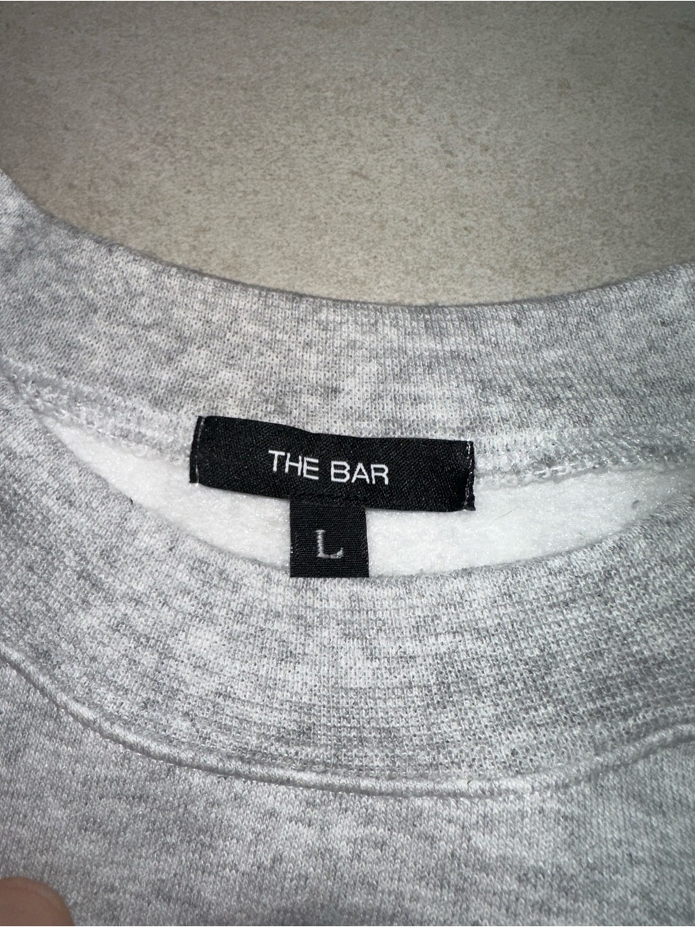 The Bar Light Gray Crewneck Sweatshirt with Brown Lettering - Picture 3 of 3